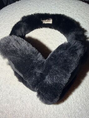 UGG Plush Black Faux Fur Ear Muffs